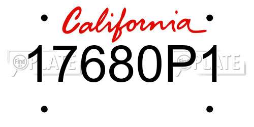 17680P1 California License Plate