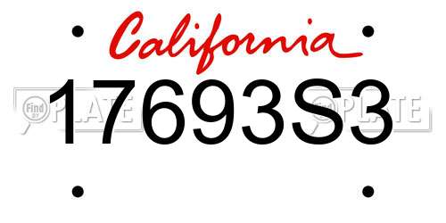17693S3 California License Plate