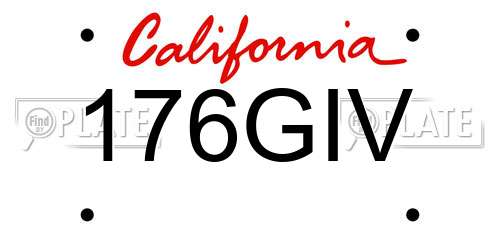 176GIV California License Plate