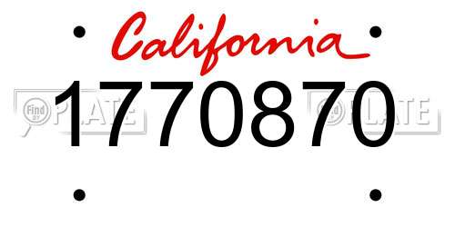 1770870 California License Plate