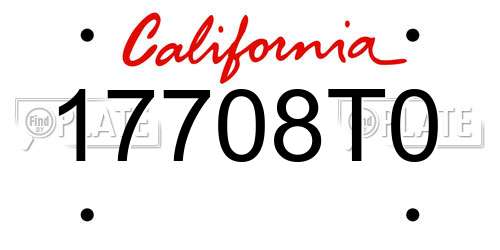 17708T0 California License Plate