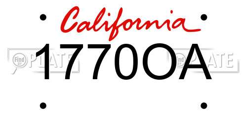 1770OA California License Plate