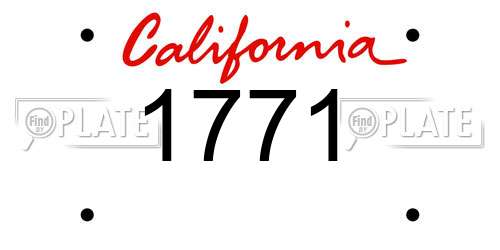 1771 California License Plate