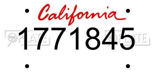 1771845 California License Plate