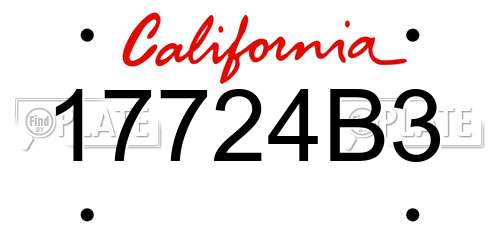 17724B3 California License Plate