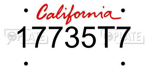 17735T7 California License Plate