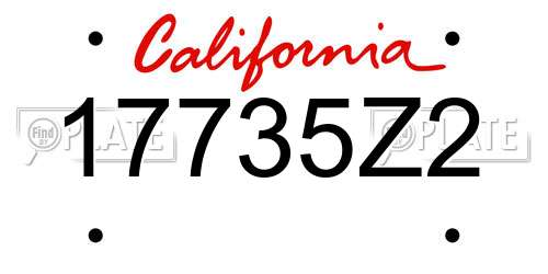 17735Z2 California License Plate