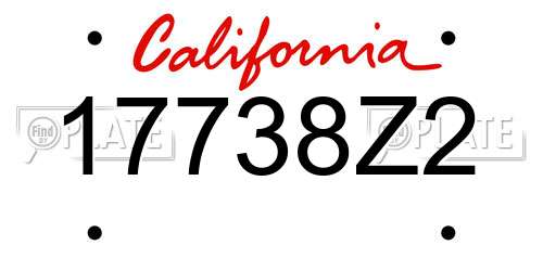 17738Z2 California License Plate