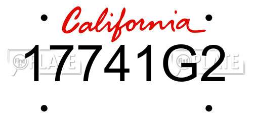 17741G2 California License Plate