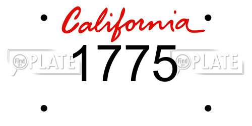 1775 California License Plate
