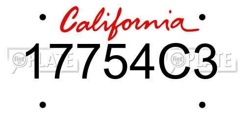 17754C3 California License Plate