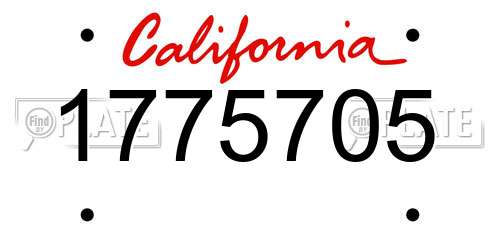 1775705 California License Plate