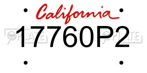17760P2 California License Plate