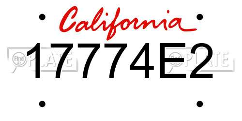 17774E2 California License Plate