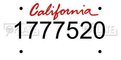 1777520 California License Plate