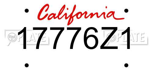 17776Z1 California License Plate