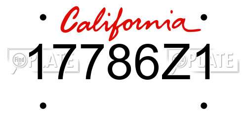 17786Z1 California License Plate