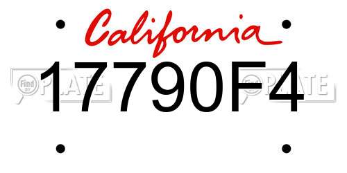 17790F4 California License Plate