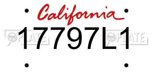 17797L1 California License Plate
