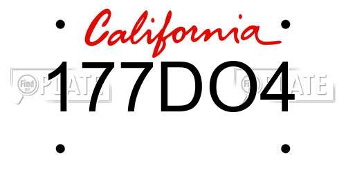 177DO4 California License Plate