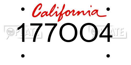 177OO4 California License Plate