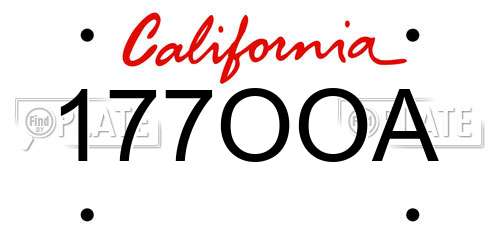 177OOA California License Plate