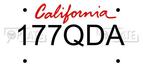 177QDA California License Plate
