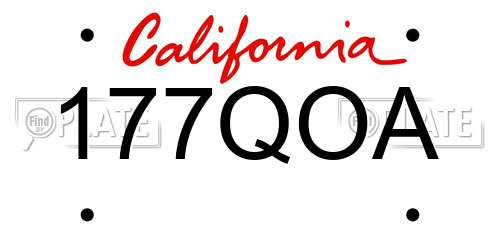 177QOA California License Plate