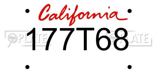 177T68 California License Plate