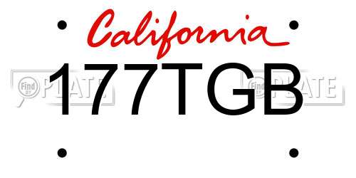 177TGB California License Plate