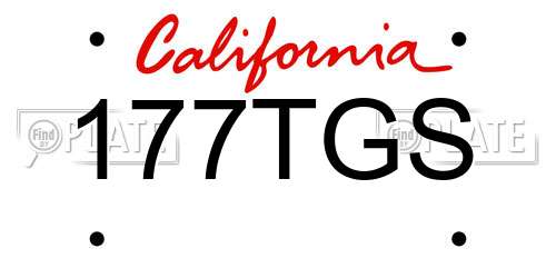 177TGS California License Plate
