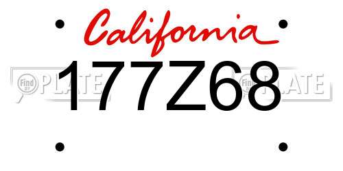 177Z68 California License Plate