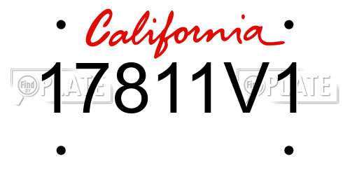 17811V1 California License Plate
