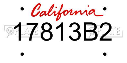 17813B2 California License Plate