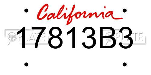 17813B3 California License Plate