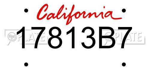 17813B7 California License Plate