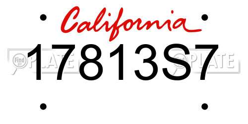 17813S7 California License Plate
