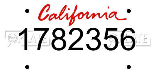 1782356 California License Plate