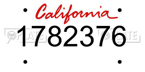 1782376 California License Plate