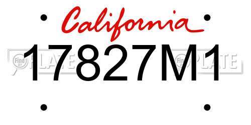 17827M1 California License Plate
