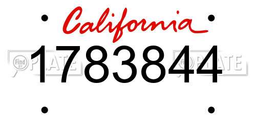 1783844 California License Plate