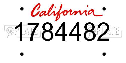1784482 California License Plate
