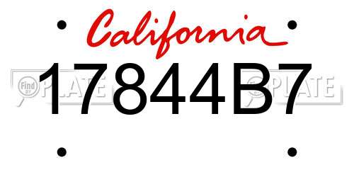17844B7 California License Plate