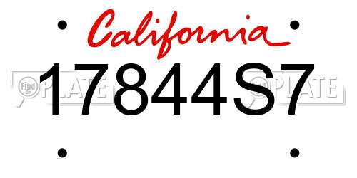 17844S7 California License Plate