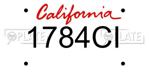 1784CI California License Plate