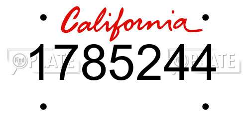 1785244 California License Plate