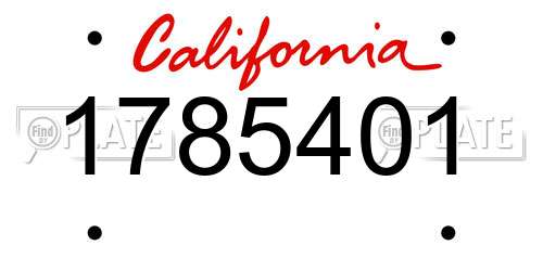 1785401 California License Plate