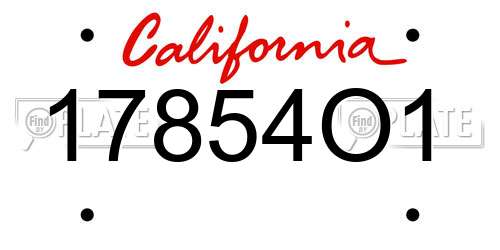 17854O1 California License Plate