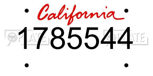 1785544 California License Plate