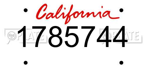 1785744 California License Plate